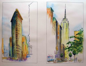 Vues de New York à l'Aquarelle
