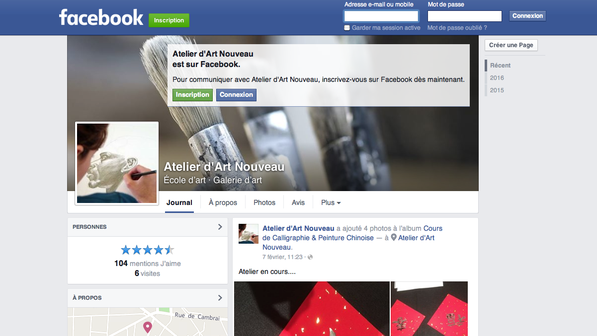 atelier d'art nouveau, facebook, lille, france, nord