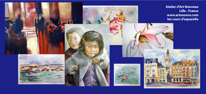 cours-aquarelle-dessin-lille-atelier-art-nouveau-belgique-nord-france-stages